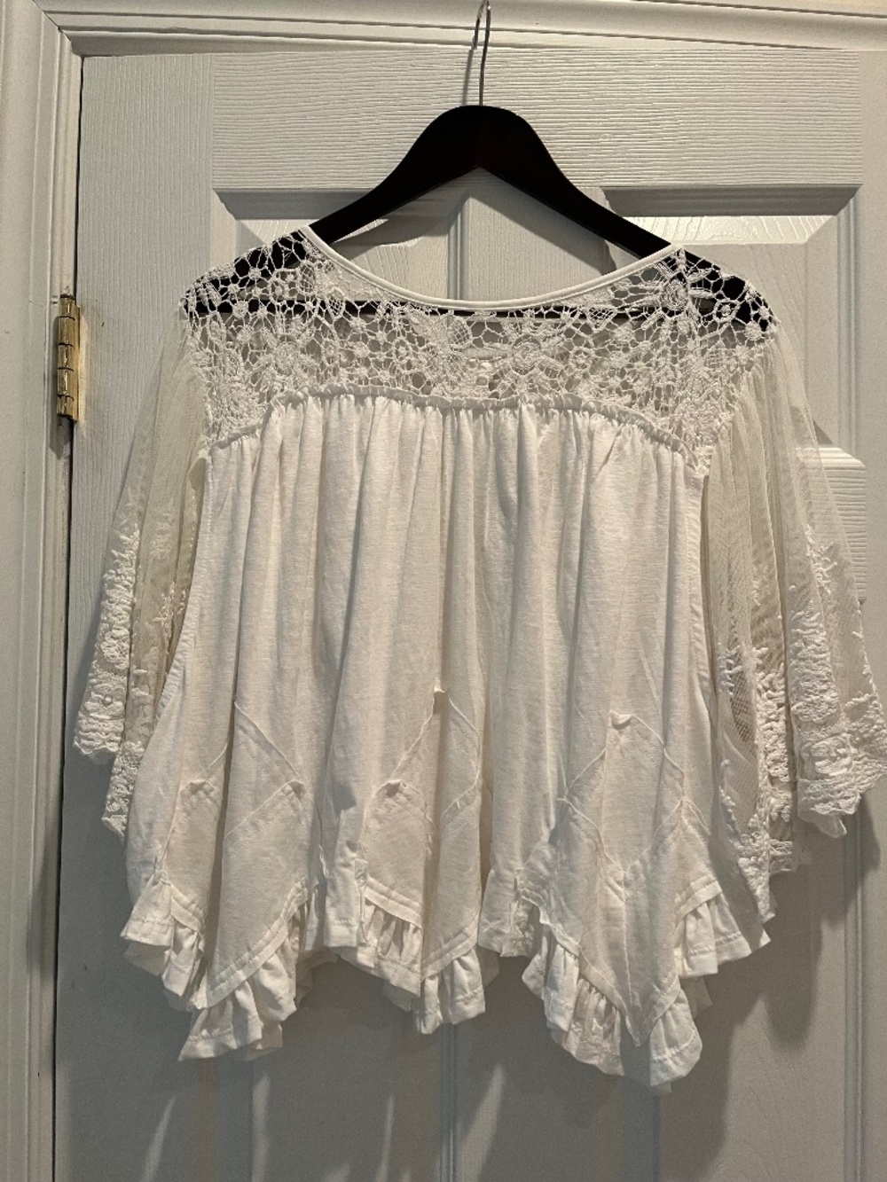 Paper Lace White Bohemian Layered Tunic L/XL